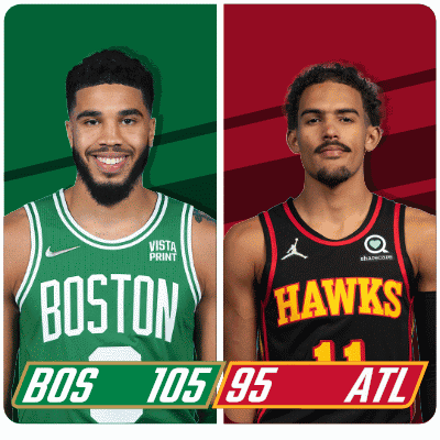 Boston Celtics and Atlanta Hawks Basketball Players Standing Together