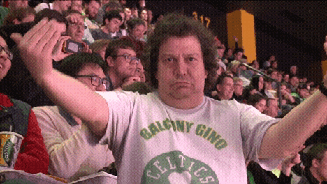 Boston Celtics Excited Fan Jumping GIF