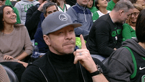 Boston Celtics Fan Donnie Wahlberg Fist Pump GIF