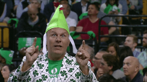 Boston Celtics Fan Excited Cone Head GIF