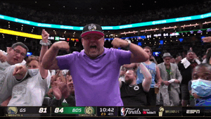 Boston Celtics Fan Getting Wild Celebration GIF