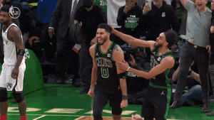 Boston Celtics Jayson Tatum Jumping Chest Bump GIF