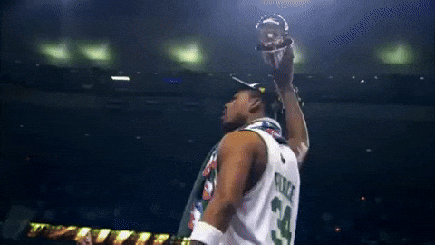 Boston Celtics Paul Pierce Showing Off Trophy GIF