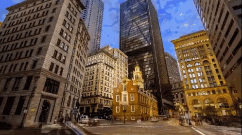 Boston City At Night Time Lapse GIF