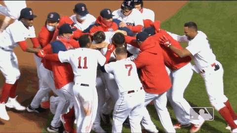 Boston Red Sox Celebrate Victory GIF