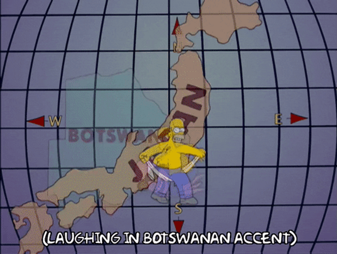 Botswana Laughing Simpsons Map GIF