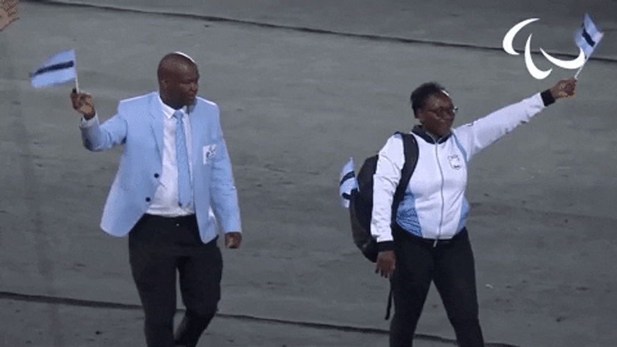 Botswana Paralympics Blue Flag GIF