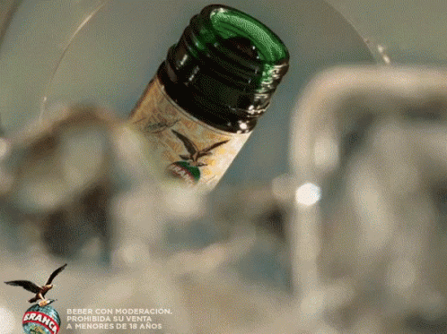 Bottle of France Poured Into Glass With Bird