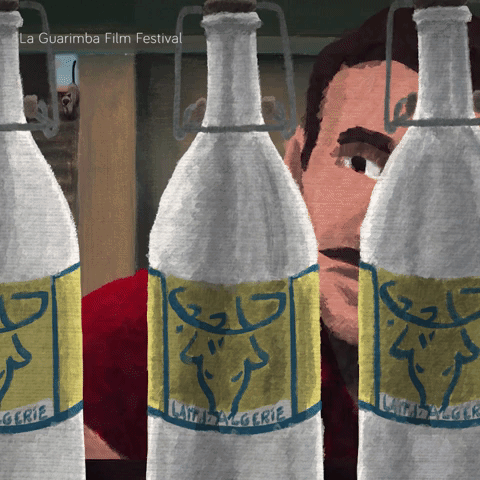Bottles of Lait de Algerie Lined Up