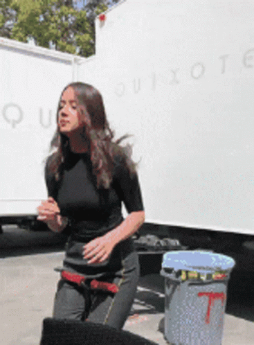 Girl Bounce It Using Pogo Stick GIF