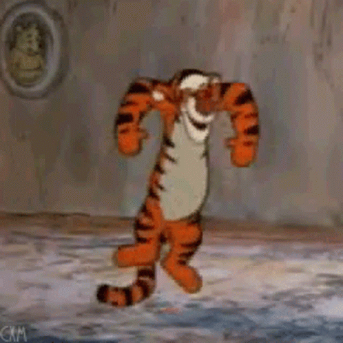 Tigger Happy Tail Bouncing GIF