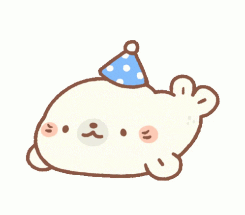 Bouncing Seals In Party Hat GIF