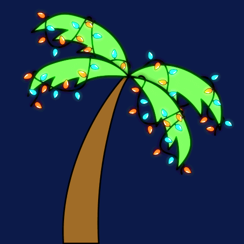 Bouncy Cartoon Palm Tree Shaking GIF