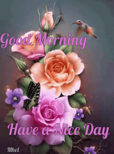 Bouquet of Flowers Saying Good Morning Have a Nice Day