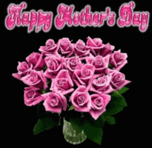 Bouquet of Pink Roses Saying Happy Mother's Day
