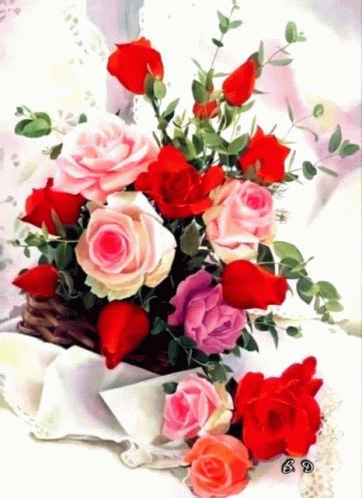 Bouquet of Roses With Letters GD