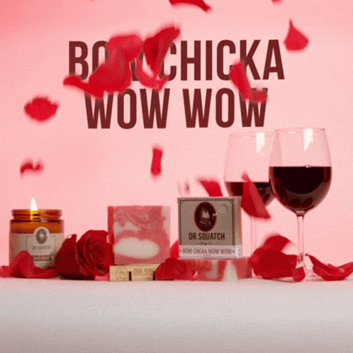 Bow Chicka Wow Wow Red Roses And Wine GIF