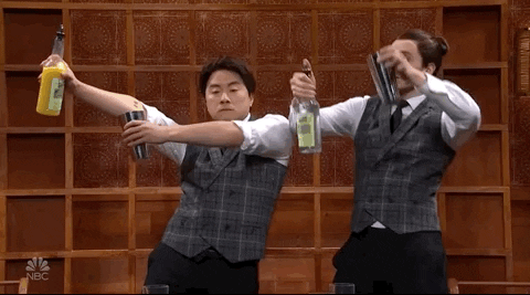 Bowen Yang And Jack Harlow As Bartender GIF