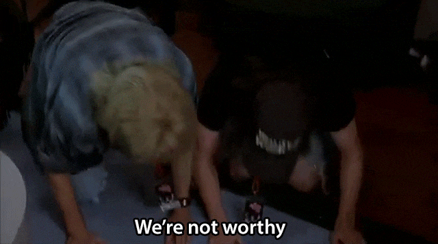 Bowing Down We're Not Worthy GIF