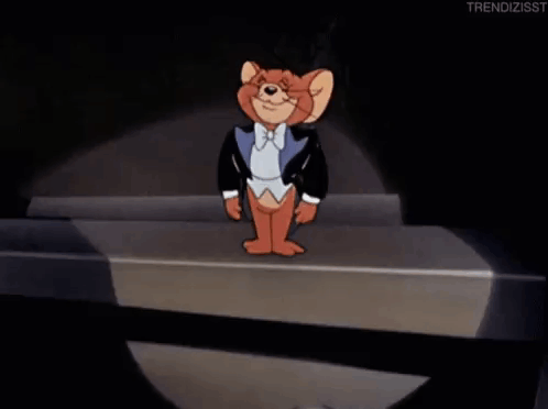 Bowing Jerry Mouse Wearing Tuxedo GIF