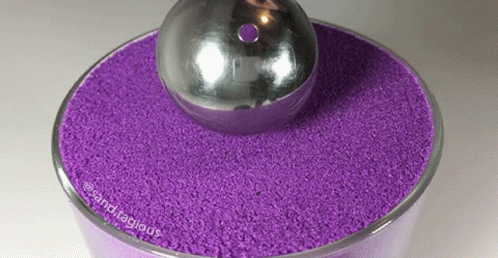 Bowl of Purple Sand with Silver Ball