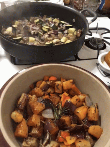 Bowl of Vegetables Next to Pan