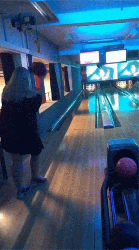 Bowling Alley Wrong Way Ball Mishap GIF