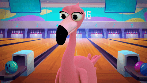 Bowling Alley Pink Flamigo Yes GIF