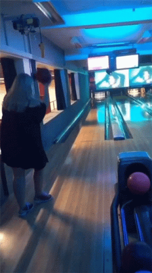 Bowling Alley Wrong Way Ball Mishap GIF
