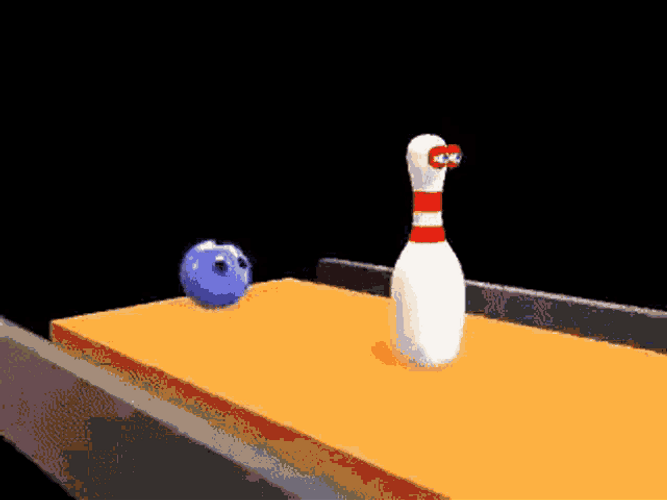 Bowling Ball Pin Slap Fight Animation GIF