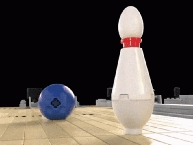 Bowling Ball Punched The Pin Animation GIF