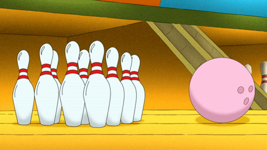 Bowling Ball Rolling Fail Strike Animation GIF