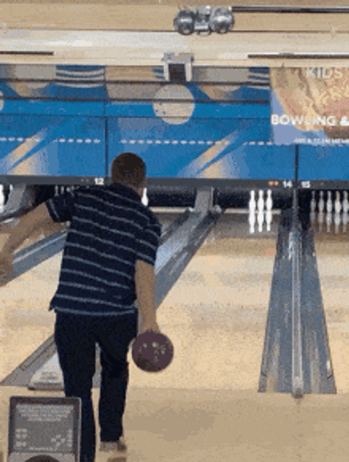 Bowling Ball Rolling Strike Fail Gutter GIF