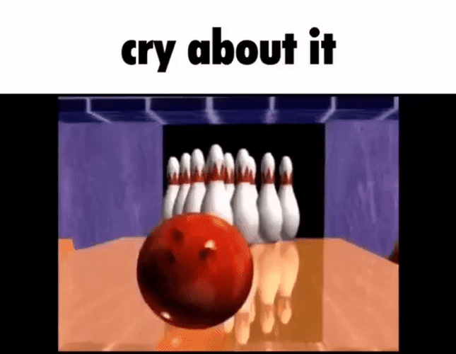 Bowling Ball Rolling Strike Hole Cry GIF