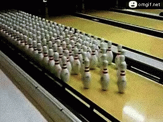 Bowling Pin Domino Strike GIF
