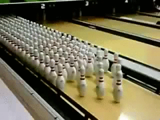 Bowling Pin Domino Strike GIF