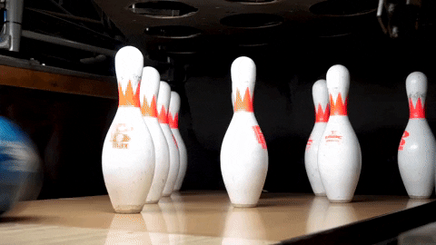 Bowling Pins Knocked Down Loop GIF