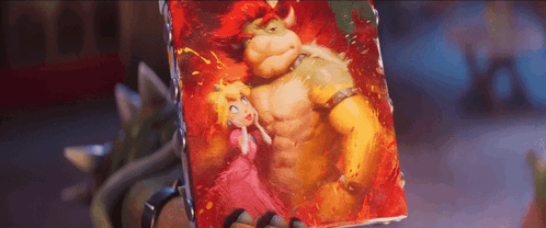 Bowser and Princess Peach Painting Held