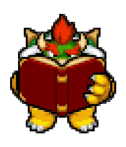 Bowser Holding Book Pixel Art