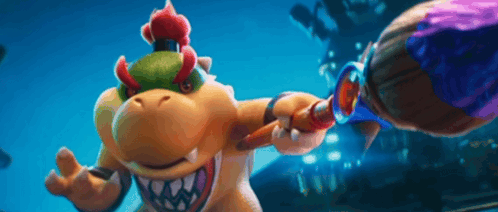 Bowser Holding Purple Brush GIF