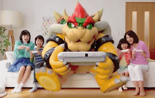 Bowser King Koopa With Kids GIF