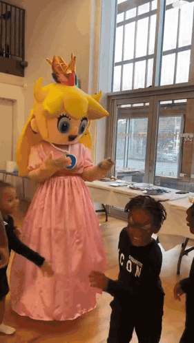 Bowser Peaches With Happy Children GIF