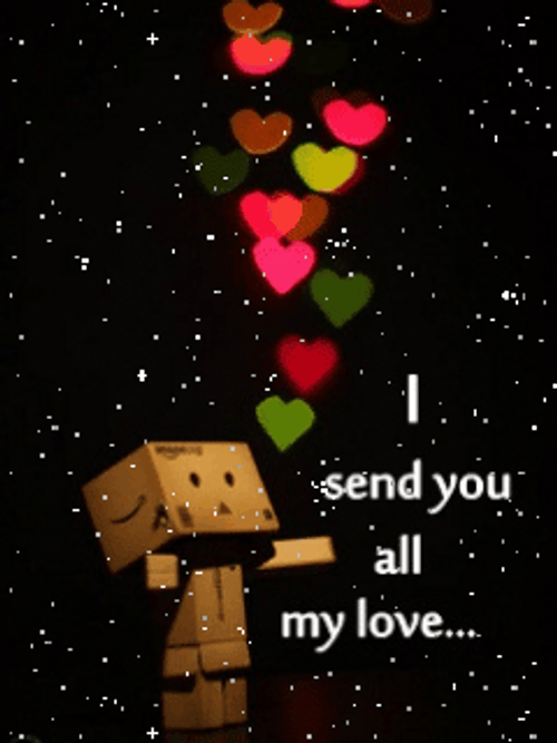 Box Cartoon Sending My Love Hearts GIF