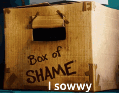 Box of Shame Cardboard Box