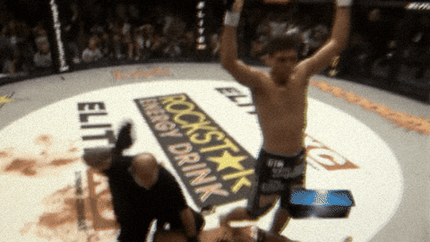 Boxer in Ring With Rockstar Banner