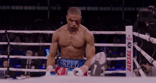 Boxer in Ring With Tecate Logo