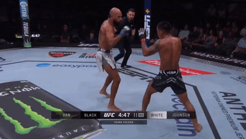 Boxers Fighting in Ring With Monster Energy