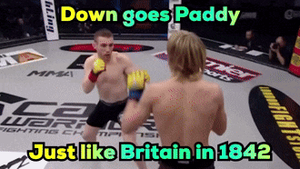 Boxing Match Down Goes Paddy Just Like Britain in 1842