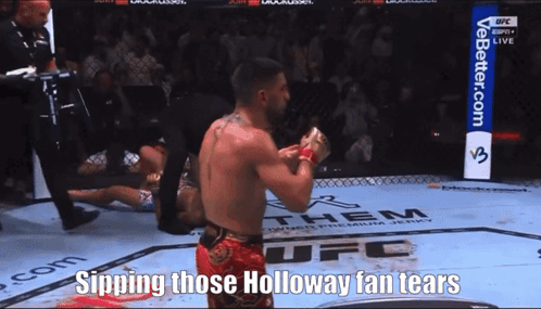 Boxing Ring Man Sipping Those Holloway Fan Tears GIF