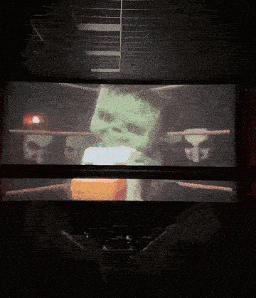Boxing Ring With Skulls And Green Face GIF